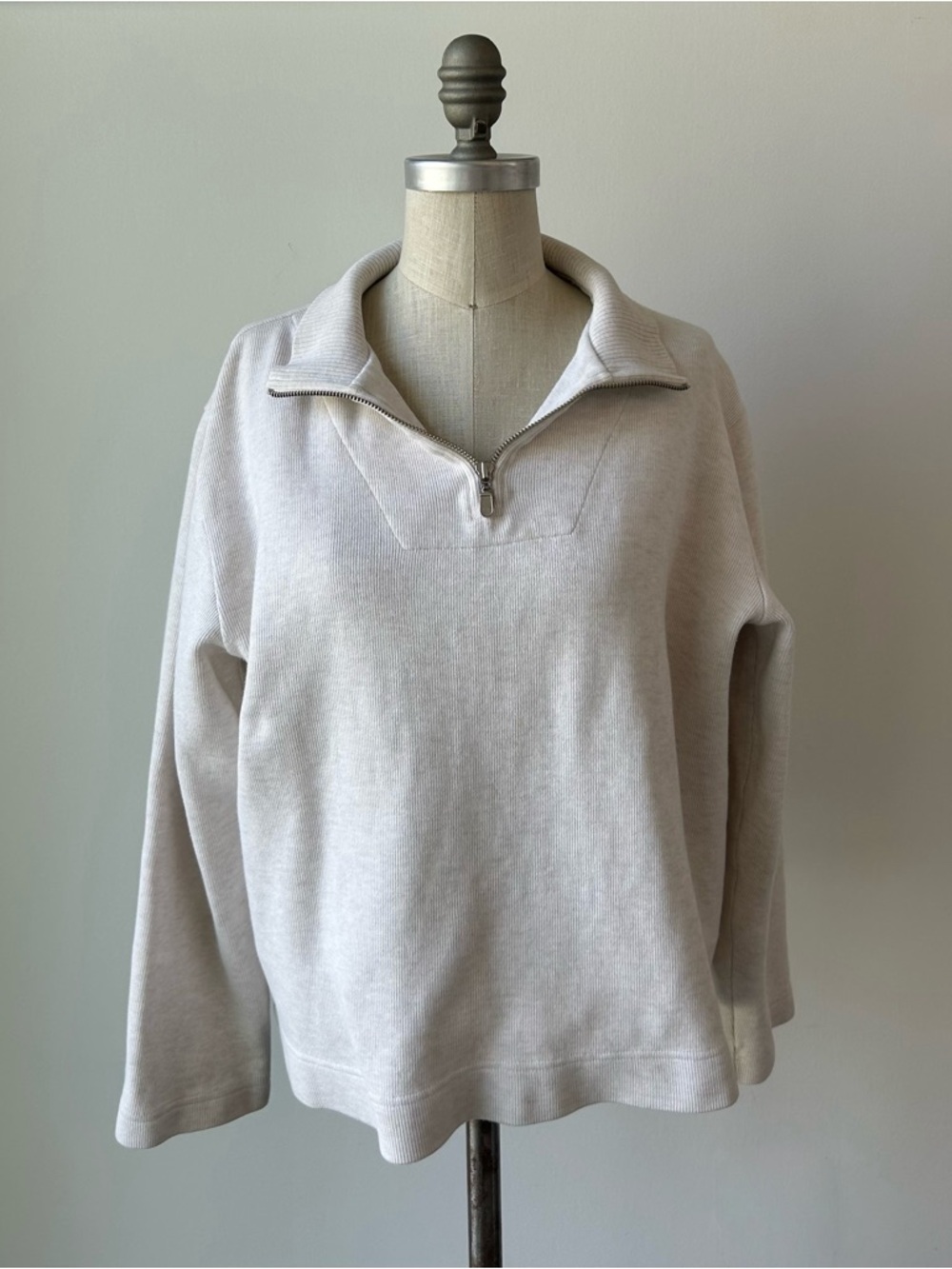 Pendleton Cream Quarter Zip Pullover Sweatshirt Size L